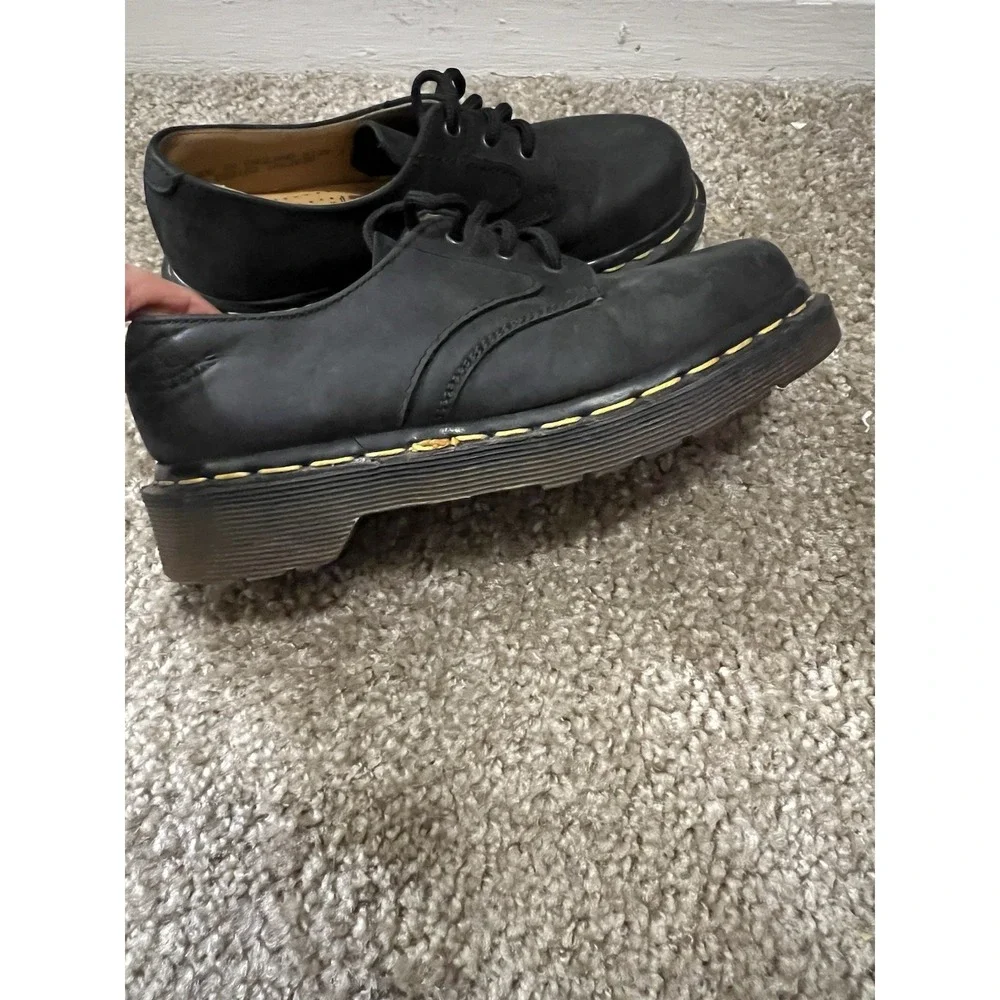 Vintage Dr Martens Original Made In England Leather Black Shoes Kids US 1